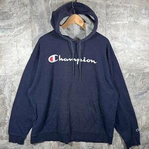Champion Hoodie Men Sweatshirt Blue Red White‎ Pullover Script Logo Sweater  XXL